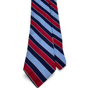 Nautica Silk Tie Vintage Striped Red Blue Repp Regimental